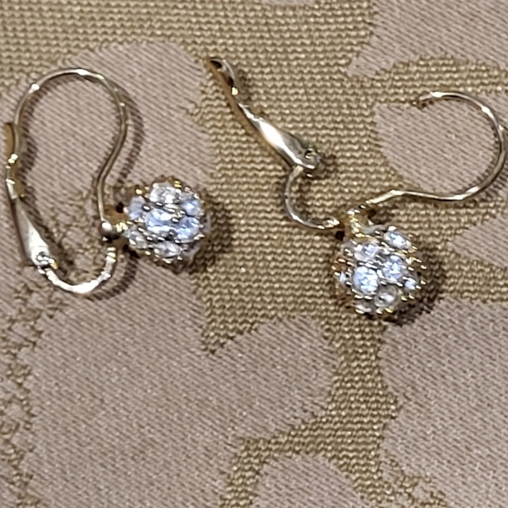 Paved Rhinestone Ball Earrings